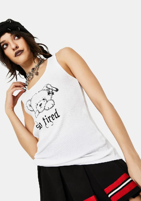 Women's Party Outfit So Tired Graphic Tank Top