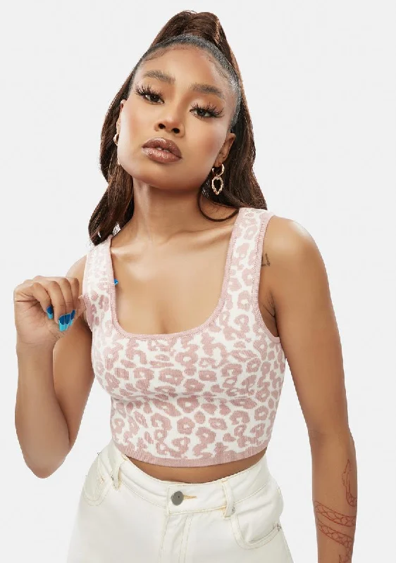 Vintage-Inspired Women's Apparel Diva Toxic Posse Leopard Tank Top