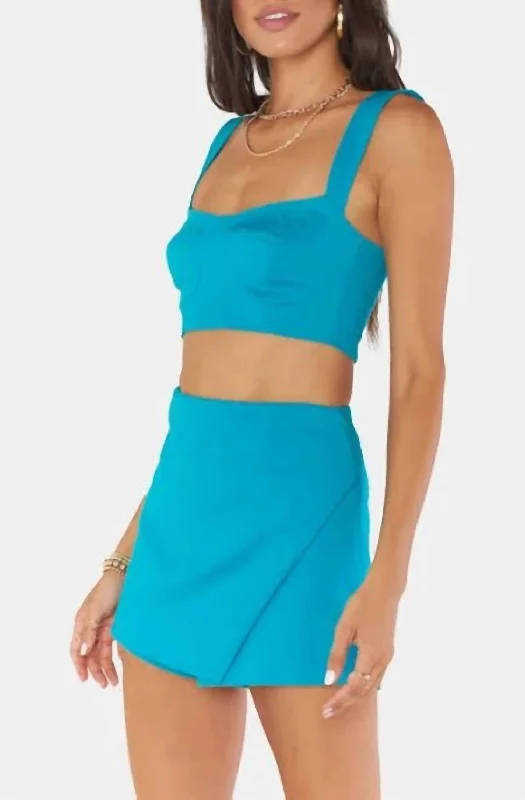 End Of Season Sale Clothing Sally Crop Top In Teal Suiting