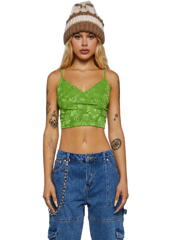 Modern Women's Outfit Little Tease Tank Top- Green