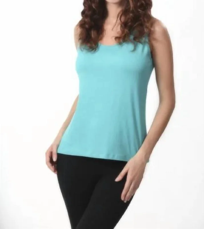Luxury Fashion Bra-Friendly Tank Top In Teal