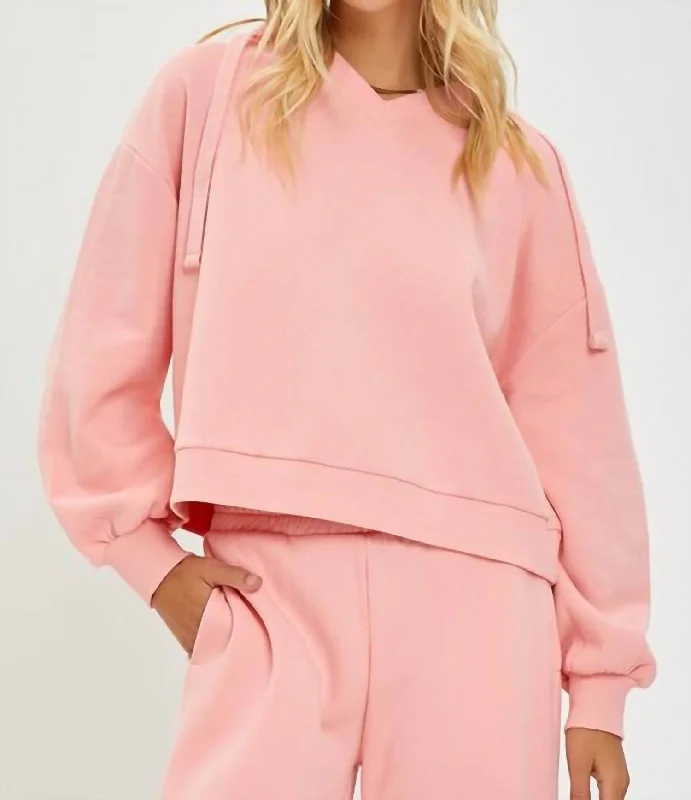 Women's Clothing Online Sale Oversized Hoodie Shirt In Blush