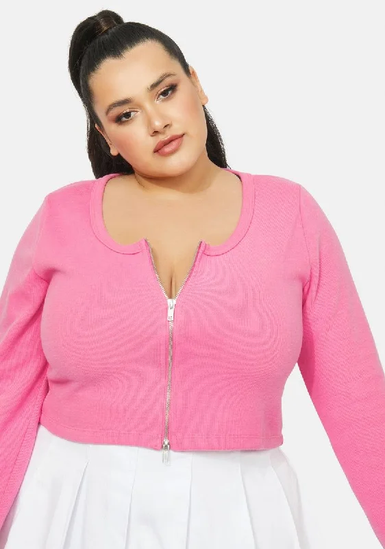 Women's Clothing Stores Plus More Euphoria Two-Way Zip Cardigan