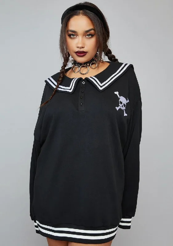 Festival Fashion Her School Spirit Oversized Crewneck Sweatshirt