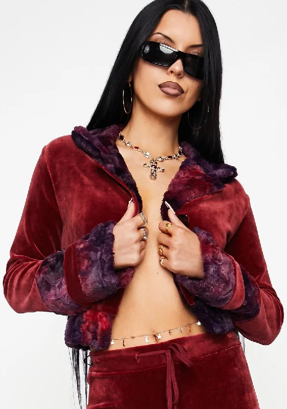 Casual and Comfortable Outfits Red Eve Velvet Cardigan