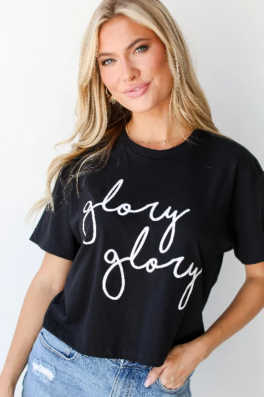Women's Casual Garments Black Glory Glory Cropped Tee