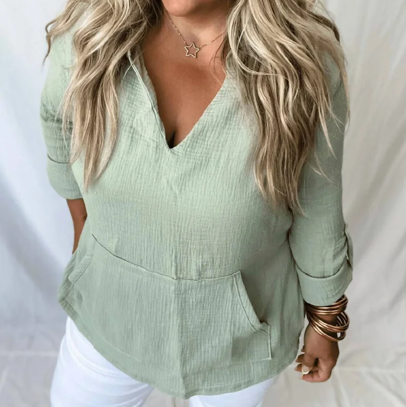 Women's Comfy Loungewear Outfit Catalina Island Hooded Pullover In Seafoam