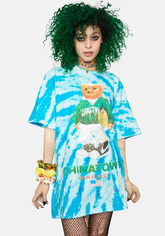 Women's Clothes for All-Day Comfort and Style Smiley Sketch Basketball Bear Tie Dye Graphic Tee