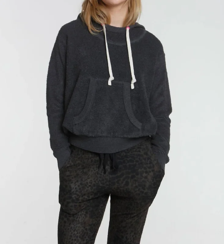 Casual Outfit For Women Terry Hoodie In Charcoal