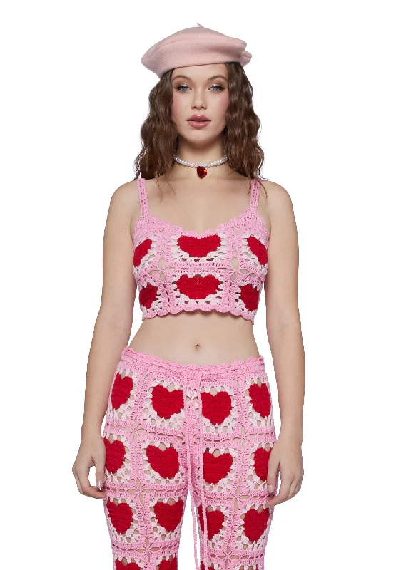 Best Online Clothing Boutiques Heartfelt Kisses Crochet Tank Top