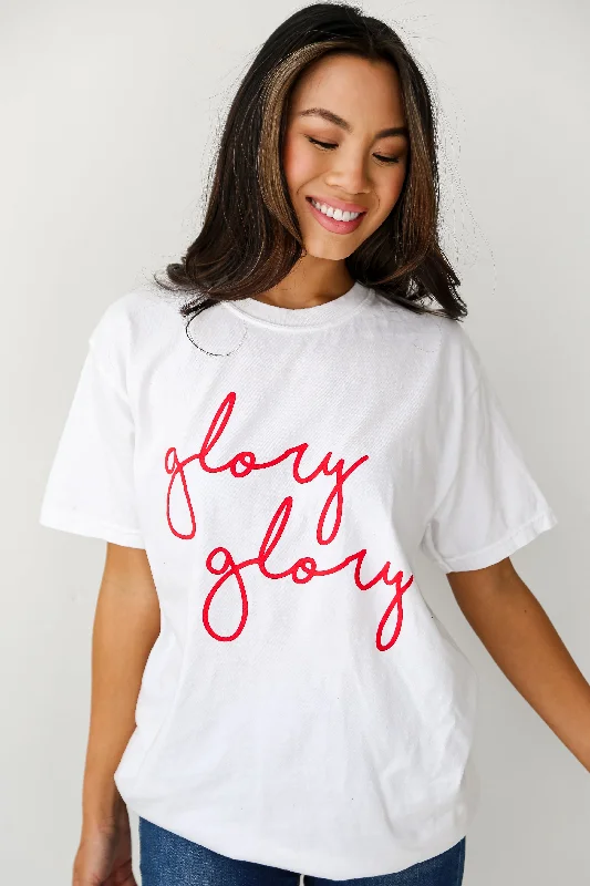 Casual Clothes For Women White Glory Glory Script Tee