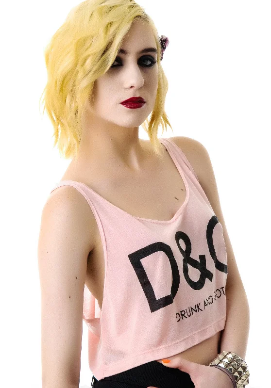 Women's Vacation Garments Drunk and Goth Cropped Tank Top