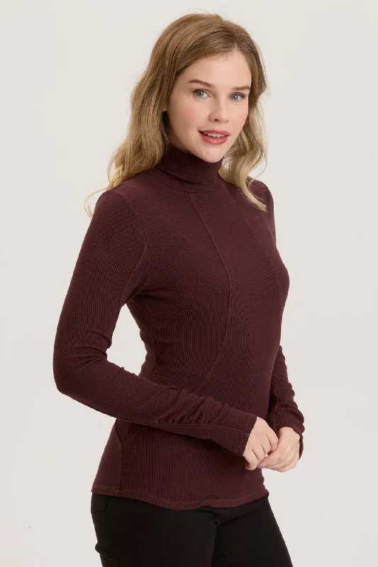 Women's Workout Garments Rib Sorren Turtleneck