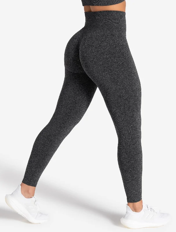 Stylish Savings Form Seamless Leggings - Black Marl