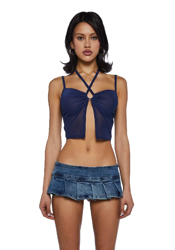 Women's Activewear Attire Say Something Tank Top- Blue