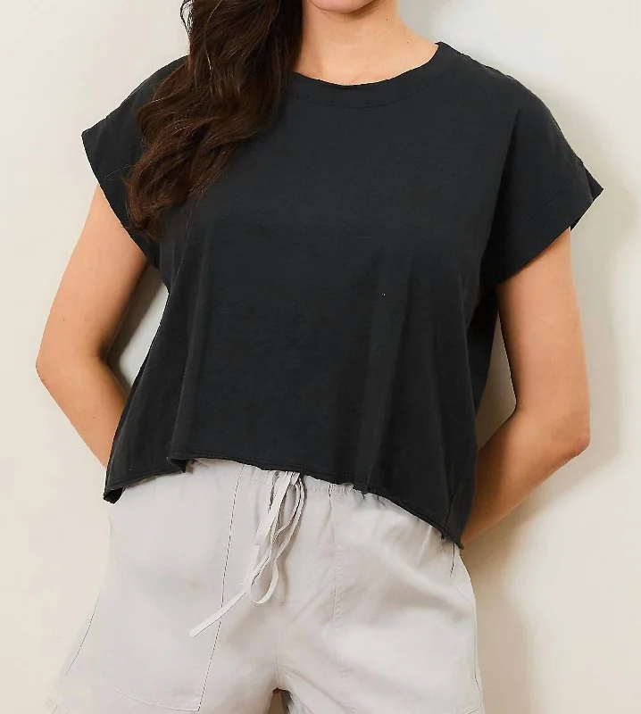 Stylish Savings Techno Suave Boxy Crop Top In Black
