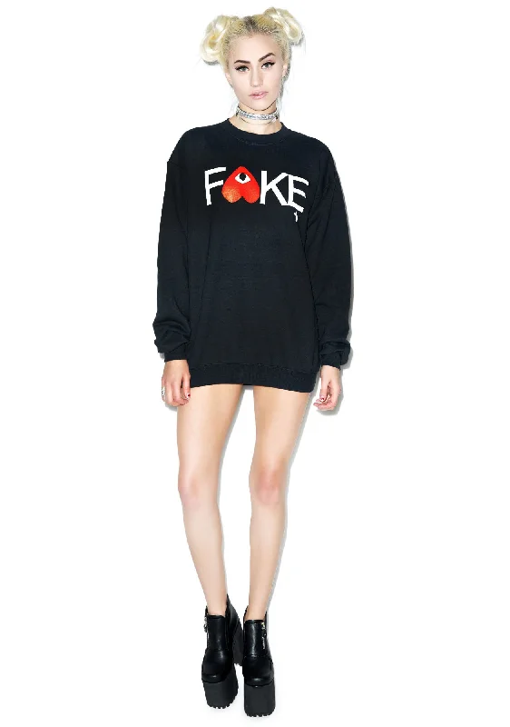 Charming Women's Garments Fake Gar-Con Sweatshirt
