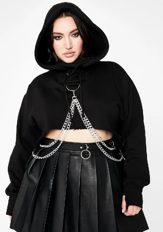 High-End Women's Apparel So Chained N' Dangerous Crop Hoodie