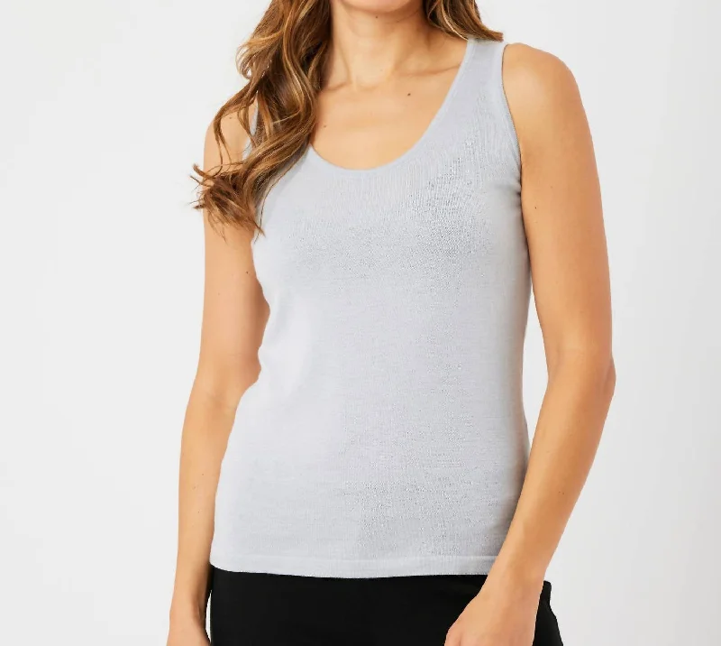 Vibrant Femme Fashion Knit Tank Top In Slate