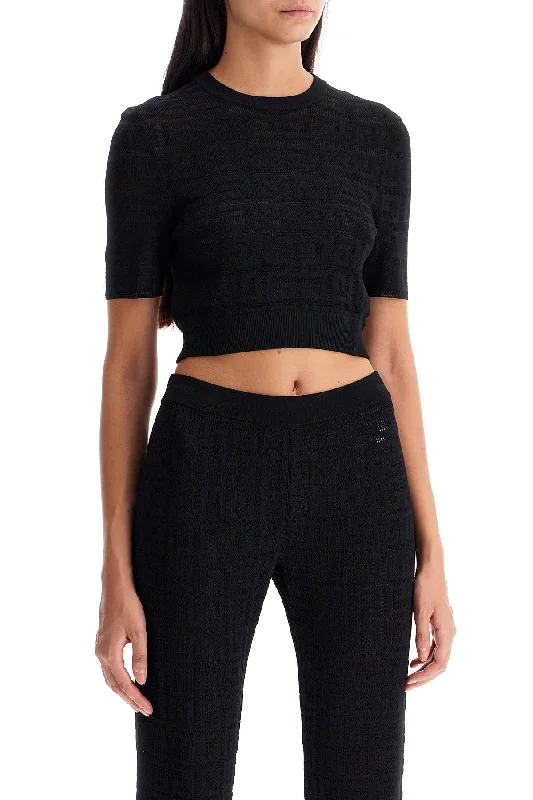Comfortable Women's Clothes Givenchy 4G Knit Crop Top In