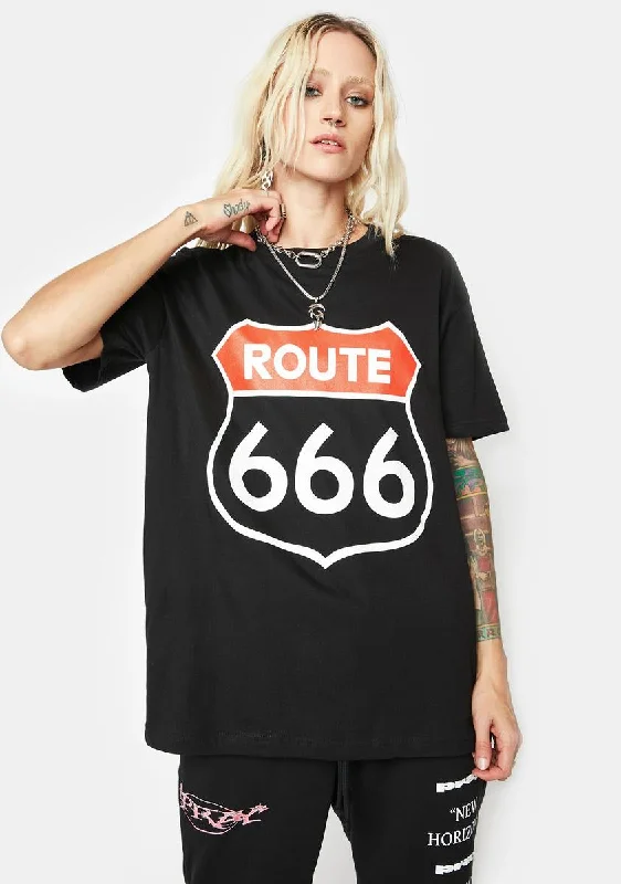 Clothing Woman Route 666 Graphic Tee