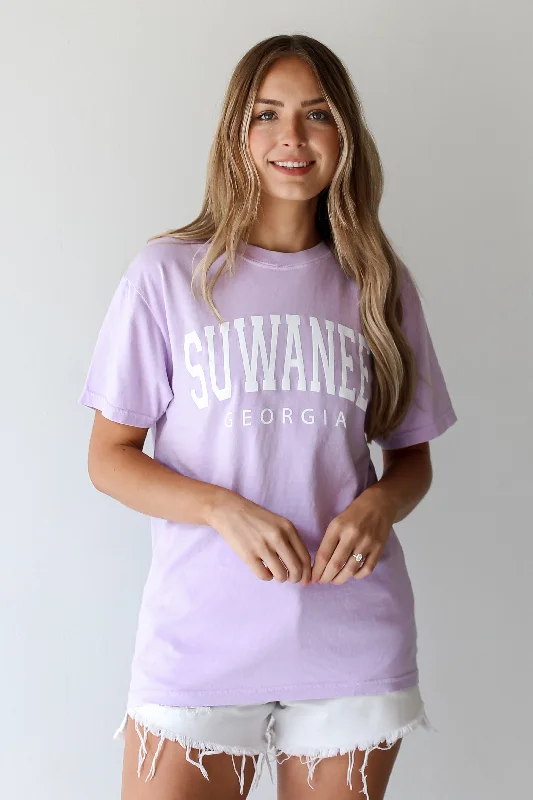Women's Luxury Garments Lavender Suwanee Georgia Block Letter Tee