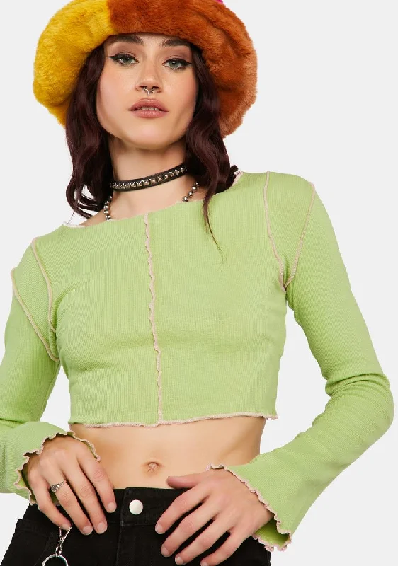 Current Trends Seam Detail Crop Top