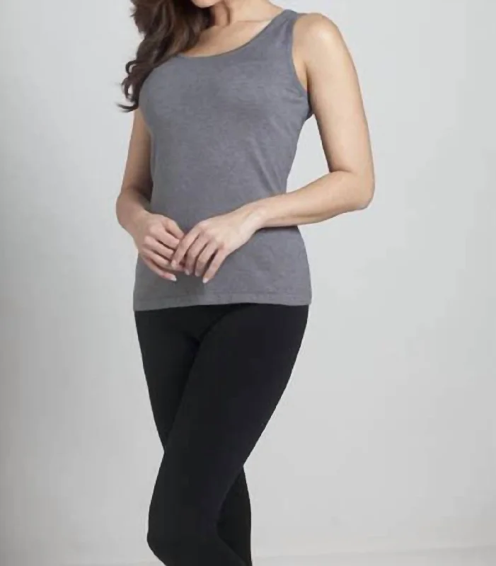 Woman Clothing Bra-Friendly Tank Top In Gray