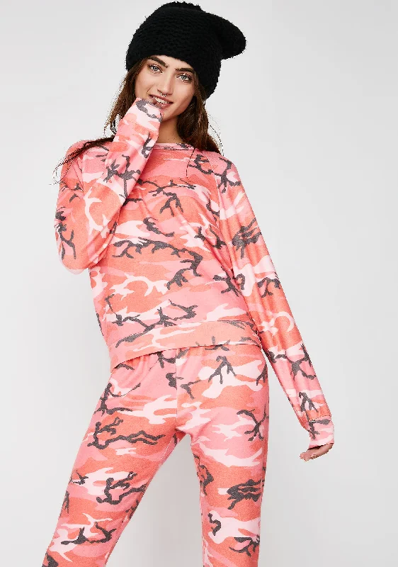 Women's Outerwear Apparel Fire Camo Junior Sweatshirt