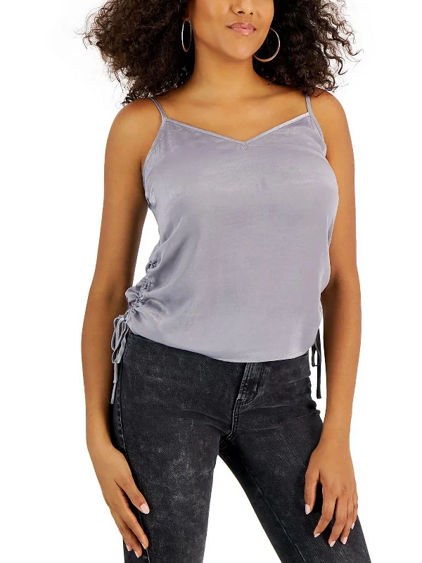 Exclusive Online Sale Juniors Womens Satin Ruched Tank Top