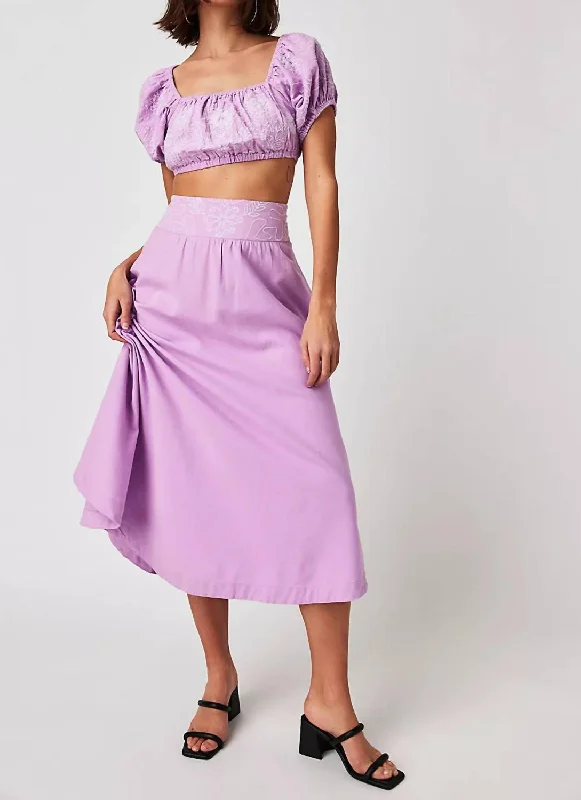 Online Clothing Stores Lotus Crop Top And Skirt Set In Orchid