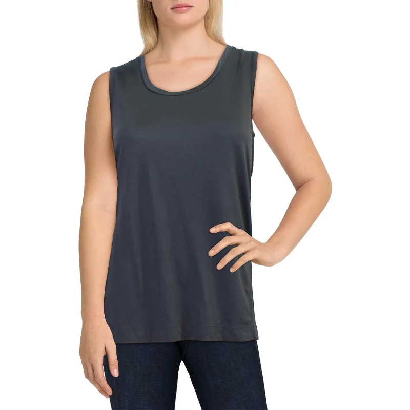 Women's Stylish Vacation Attire Womens Scoop Neck Side Slit Tank Top