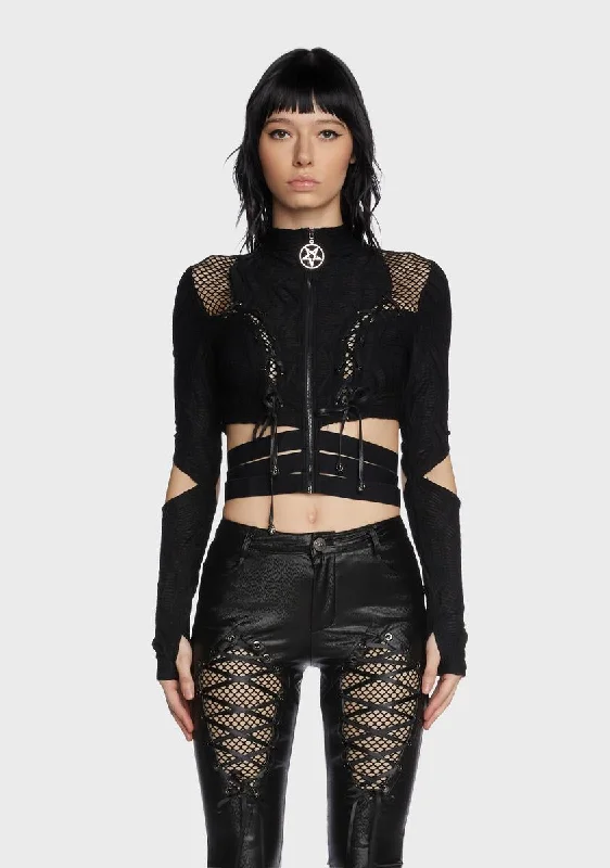 Women's Formal Event Outfit Gothic Punk Street Wear Bandage Crop Top