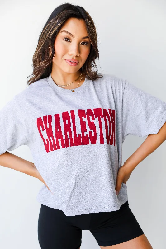 Women's Evening Apparel Heather Grey Charleston Cropped Tee