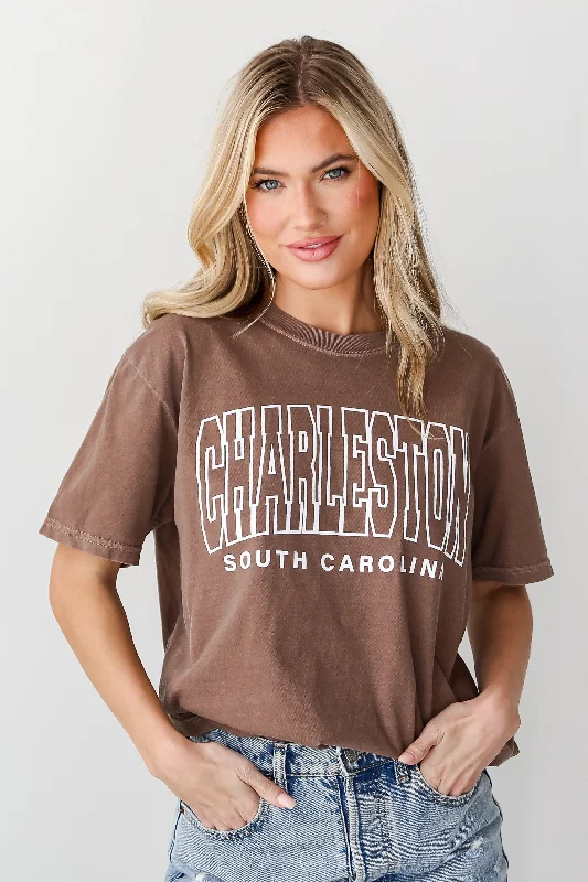 Modern Women's Attire Brown Charleston South Carolina Tee
