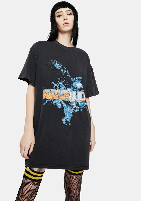 Women Wear Brands Fly High Graphic Tee Dress