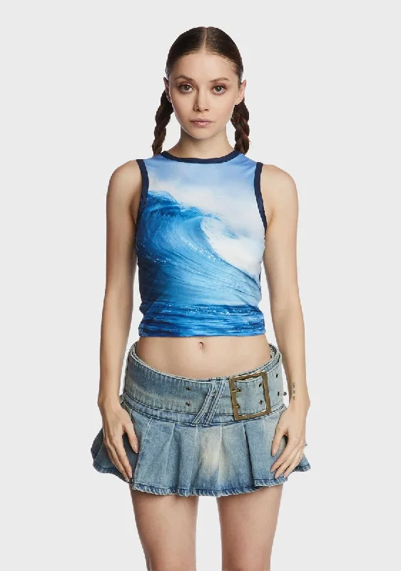 Clothing Online Wave Crop Tank Top