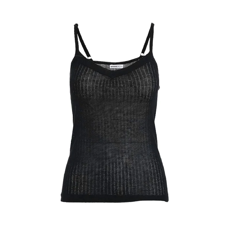 Casual Garments For Women Fine Silk/cashmere Tank Top In Black