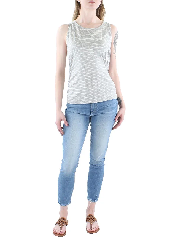 Flash Sale Event Plus Womens Ruched Sides Crewneck Tank Top