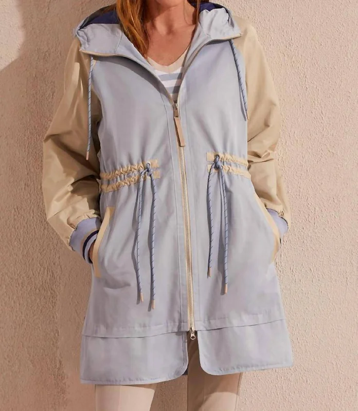 Comfortable Women's Outfits Lined Hooded Coat In Zenblue