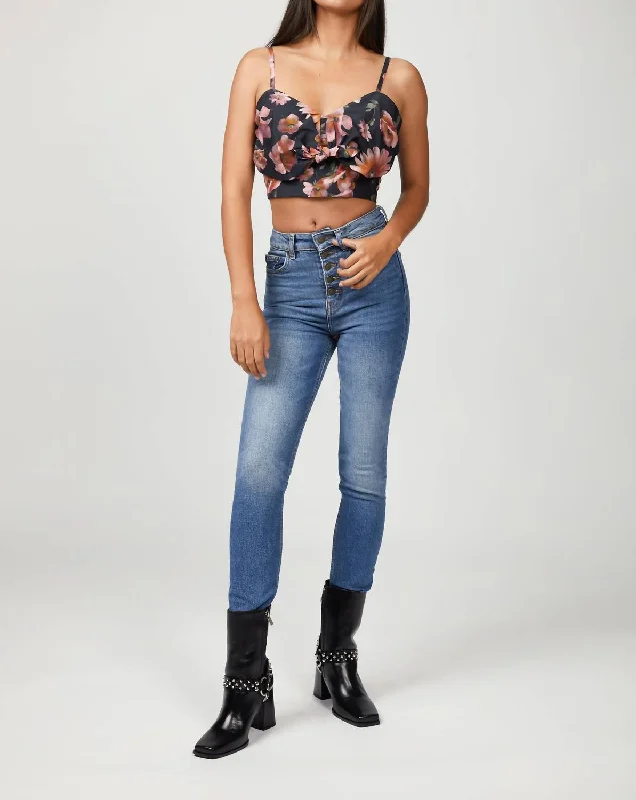 Modern Women's Fashion with Vintage Touches Floral Crop Top