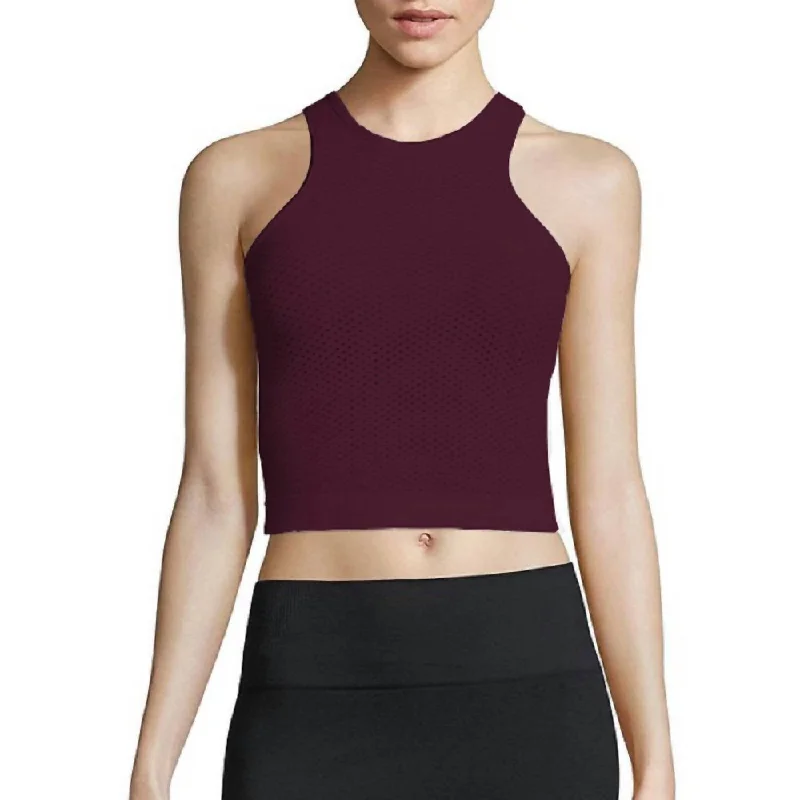 Women's High-Fashion Apparel Women Racerback Bodycon Crop Top In Burgundy