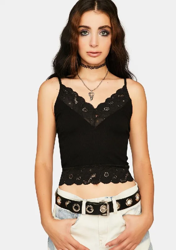 Outlet Clothing Count On It Lace Tank Top