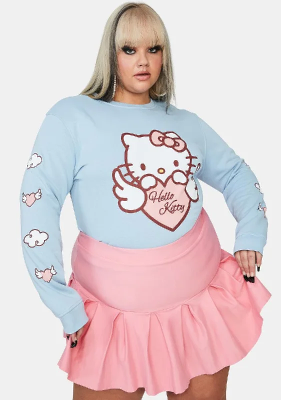 Women's Stylish Casual Garments Plus Hello Kitty Angel Heart Sweatshirt
