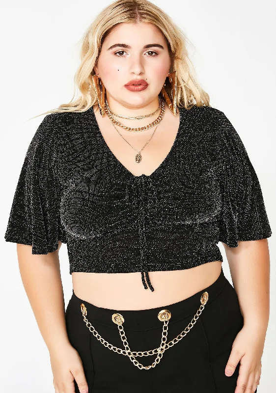 Clothes Woman Sparkle Baby Shine Crop Top