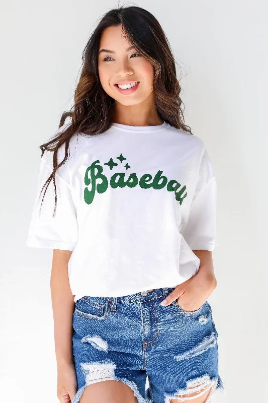Casual Fashion Green Baseball Tee