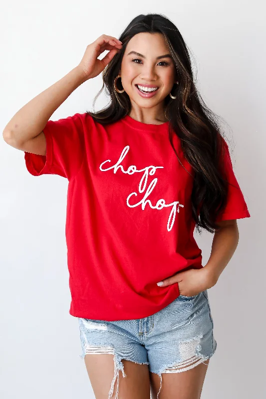 Urban Femme Streetwear Red Chop Chop Script Tee