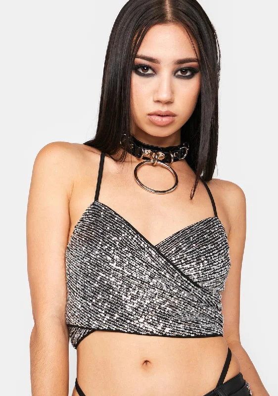Premium Style Toast To Midnight Sequin Tank Top