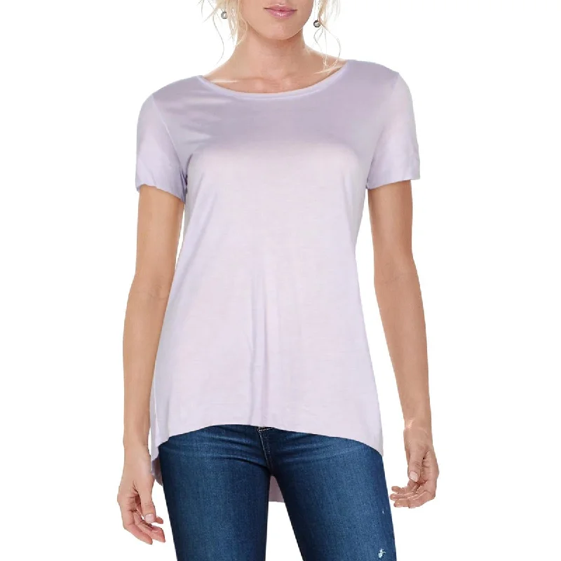 Elegant Clothing Womens Hi-Low Crew Neck T-Shirt