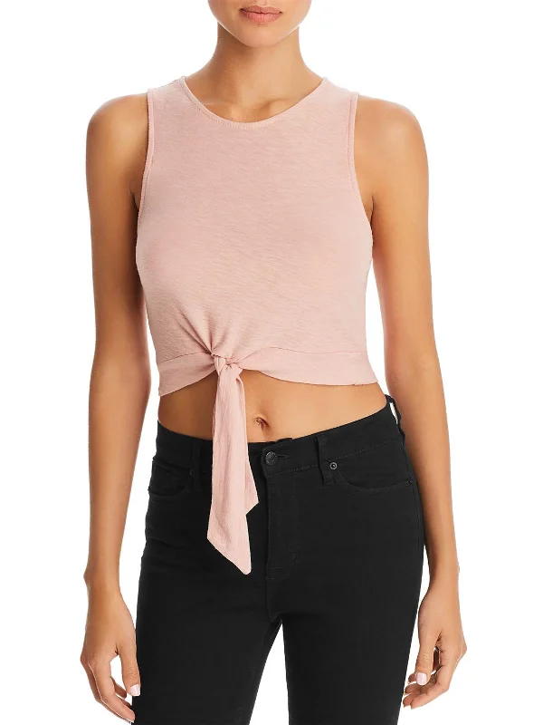 Sophisticated Outfits Laporte Womens Knot-Front Cropped Tank Top